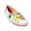 spring series linen flat shoes pretty girls flower design canvas shoes