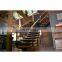 Modern Wooden Staircase Floating Straight Stairs With Glass Railings