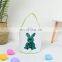 Factory Direct-sale Easter Decoration Kids Egg Baskets For Toy Gift Blanks Bunny Bag Bucket With Handle Cute Rabbit Ears Tail