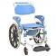 EVA Cushion Multi-Functional Commode Chair Aluminum Shower Wheelchair with 20-Inch Wheel for Disable Elder