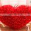 China custom plush stuffed soft red heart shaped pillow rose led pillow