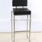 Modern stainless steel metal frame leather bar chair