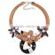 Summer New Arrival Wood Jewelry Wooden Bead Flowers Pendant Necklace