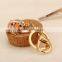 New Fashion Cat eye stone Frog Keychain Crystal purse Bag Key Chain ring key Gift
