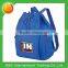 2015 new design sport drawstring backpack with two open side pocket