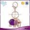 fashionable elephant shape metal alloy crystal keychain holder