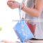 Forest Fresh Design Large Volume PU Leather Cosmetic Bag With Handle for Travel Storage