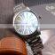 quality blue glass stainless steel band watch men or women accesories
