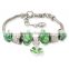 New Arrive European Charm Bead Bracelets Flower Dangle Handmade Bracelet