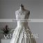 Latest Design V-neck Sleeveless Open Back Satin Train Sequined Lace Wedding Dresses China