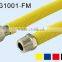 stainless steel gas hose with yellow cover/shrink