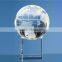 Beautiful blank crystal world globe book paperweight with cube base