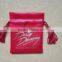 fashion printed satin shoe bag with drawstring