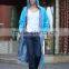 women men adult blue durable long fashion waterproof windbreak phthalate-free colorful raincoat poncho