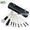 Hot Sell 9pcs Makeup Brush Kit With PU Case Soft Synethtic Hair And Wooden Handle