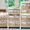 Exclusive fashion design high quality handmade customized wooden cabinet with wicker drawers