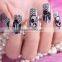 Customized 16 Tips Black Lace Nail Sticker