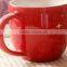 creative christmas new style bright red carving leaves and snowflake wedding gift ceramic coffe mug