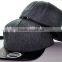 blank wool snapback with leather brim