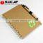Hardcover style cheap paper notebook with pen loop and elastic band