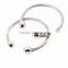 Top selling simple adjustable with stainless steel silver Spiral bangles