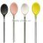 100% Pure Food Grade Colorful Silicone Spoon With Stainless Steel Handle