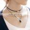 Hot 2016 New Fashion Simple Style 2 layers pendants Crystal Chokers Necklaces for Women holiday Christmas Gift Fine Jewelry