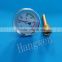 bimetal pipe thermometer 0-120C with a brass thermowell