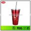 food grade double wall 16oz stainless steel car coffee mug with straw