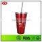 16oz eco-friendly double wall stainless steel coffee tumbler with straw