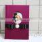 Custom Handmade Luxury dark Fuchsia wedding guest book with you own photo