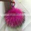 bag accessories - mixed color fluffy raccoon fur balls keychain