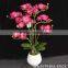 Attractive home decoration vivid silk flowers artificial potted orchids
