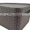 Simple Storage Box For Dirty Clothes Plastic Rattan Storage Basket With Lid