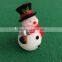 X'mas yellow flicking led candle snowman real wax candle christmas decoritive snowman candle led flameless flicking led candle