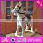 2017 New products funny animal with music wooden rocking horse toys for toddlers W16D107