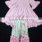 Children sets girls ruffle outfit top and capri back to school clothing set korean kids clothes wholesale