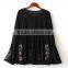 Runwaylover EY2375B 2017 Fashion Women Flare Sleeve Chiffon Embroidery Blouse
