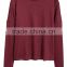 Green Ribbed Crew Neck Relax Fitted Wool Sweater Design for Girl with Dropped Sleeves