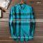 Best price bulk wholesale long sleeve check pattern bright color embroidered shirt