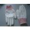 Work gloves_13G White polyester gloves with white Pu coated on palm (10-PL233)