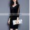 B41008A Hot sale fashion bodycon velvet dress women V neck dress