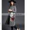 B40990A 2017 autumn new design women fashion long printing coat