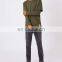 Khaki Asymmetrical Sweatshirt With Side Zipper