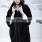 Simple Design Quality Stand Collar Mink Coat Winter Short Hair Mink Jacket Black Mink Fur Overcoat