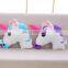 Custom Cartoon Unicorn Cushion Plush Toy With Horn 2017 Home Decor Stuffed Soft Plush Unicorn Pillow