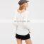 Plain White Knitted Female Sweater Blouse Sexy Boob Tube T-shirt