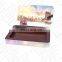 Flat rectangular empty metal choclate tin box with vac PET tray