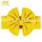 Baby Girls Yellow Cotton Bow Tie Hardware Toddler Elastic Band Hair Extensions Children Headbands Bows Wholesale