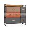 Steel frame vertical dresser fabric bins organizer drawer clothing storage cabinet tower with drawer